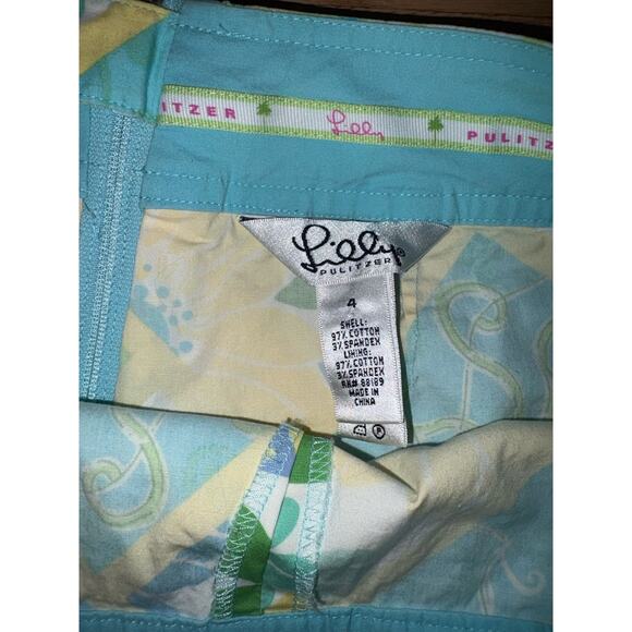 Lilly Pulitzer Octopus Patchwork Print Skirt Size 4 Blue Green Yellow - Picture 2 of 6